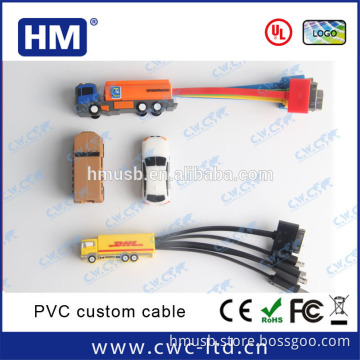 Customized promotional usb cable (external cable) multi adaptor custom pvc cable